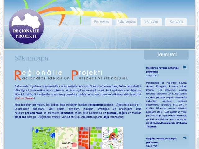Reģionālie projekti, SIA